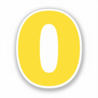 Número cero Oro y Pegatina blanco