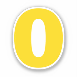 Número cero Oro y Pegatina blanco