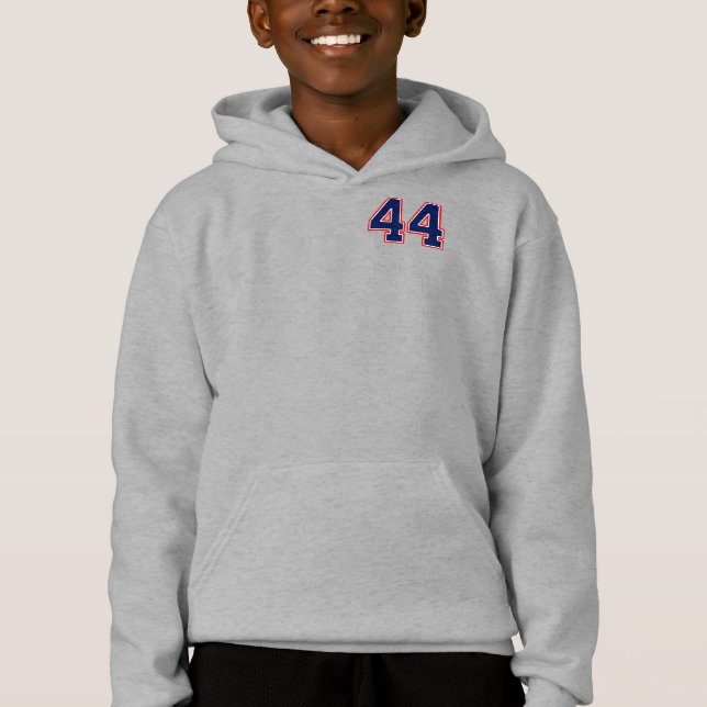 Número cuarenta y cuatro 44 Sports Jersey Hoodie (Anverso)
