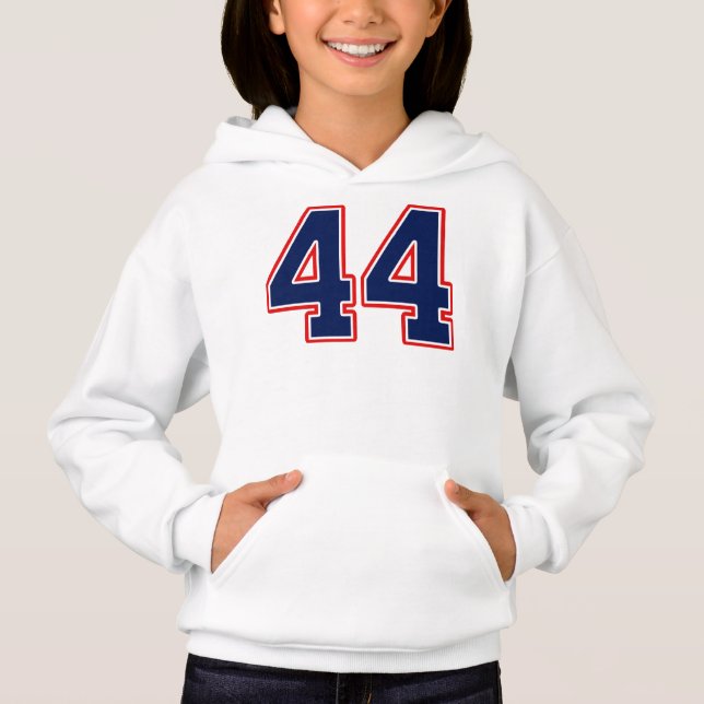 Número cuarenta y cuatro 44 Sports Jersey Hoodie (Anverso)