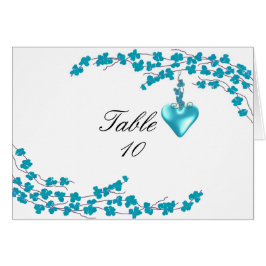 Número de asiento de Aqua Blossom y Heart Table