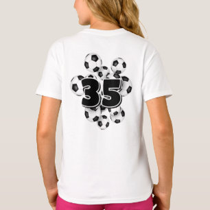 número de camiseta de niños en el grupo de balones