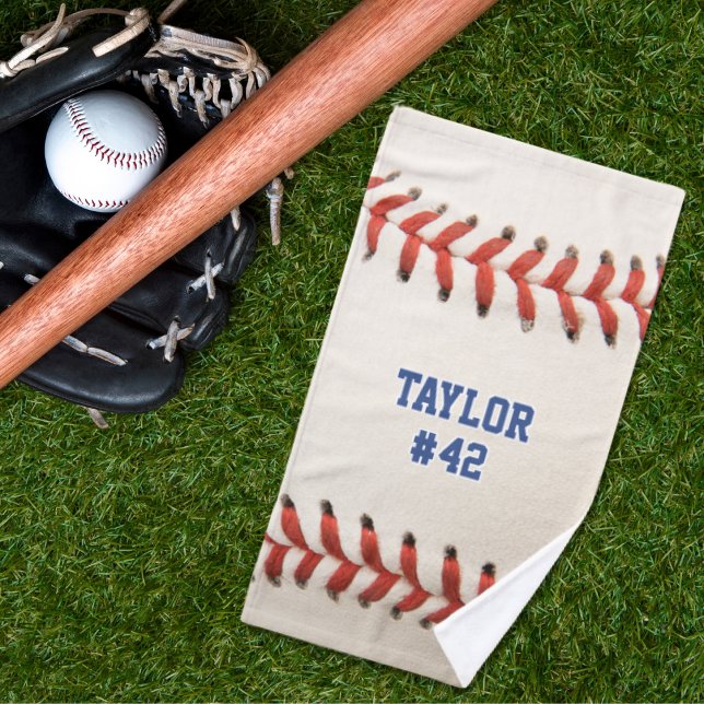 Número de equipo del jugador deportivo de béisbol (Baseball Sport Player Name Team Number Hand Towel)