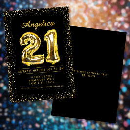 Número de globos Invitación a cumpleaños número 21
