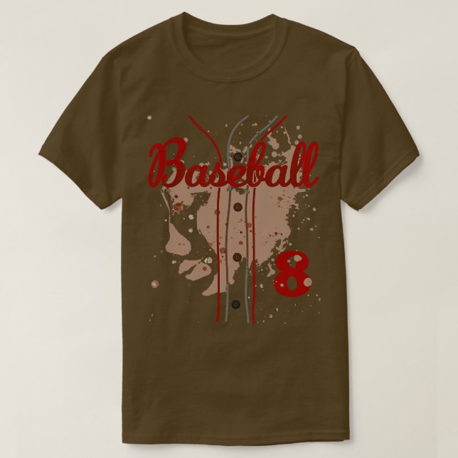 Número de Jersey de Béisbol 8 Uniforme de Béisbol  (Diseño del anverso)
