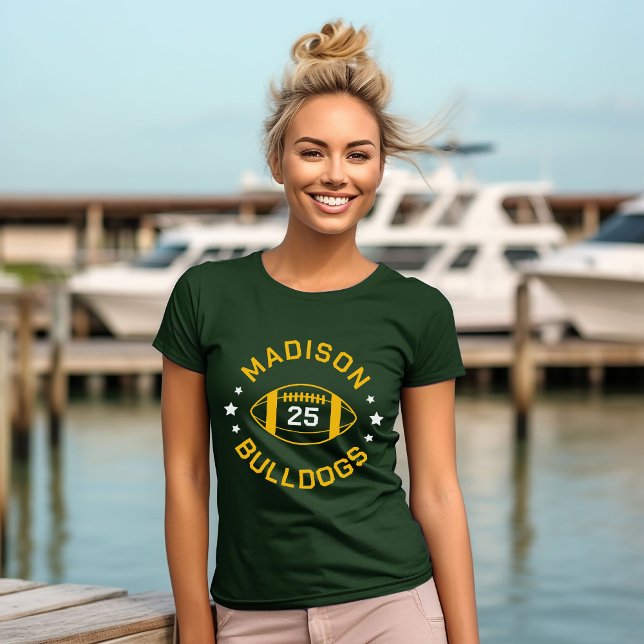 Número de Jersey del jugador de fútbol verde y dor (Subido por el creador)