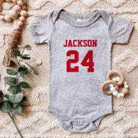 Número de Jersey y Monograma del Equipo para Bebé