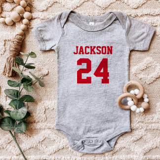 Número de Jersey y Monograma del Equipo para Bebé
