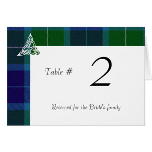 Número de la mesa de recepción de Wallace Plaid & 
