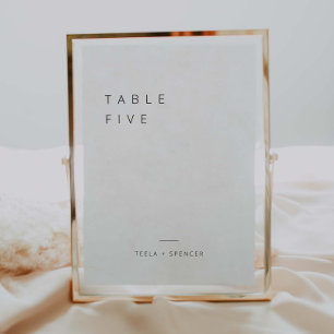 Número de la mesa de recepción Tarjeta de decoraci