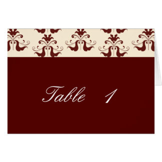 Número de la tabla de la boda del damasco de