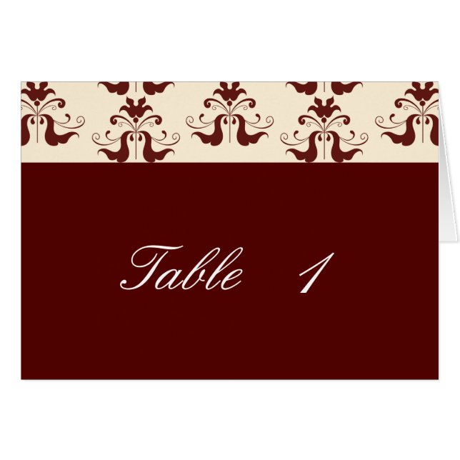 Número de la tabla de la boda del damasco de (Anverso (Horizontal))