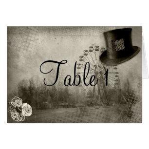 Número de la tabla de la boda del sombrero de copa