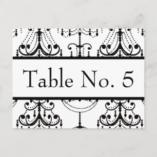 Número de la tabla de postales del Boda de la lámp