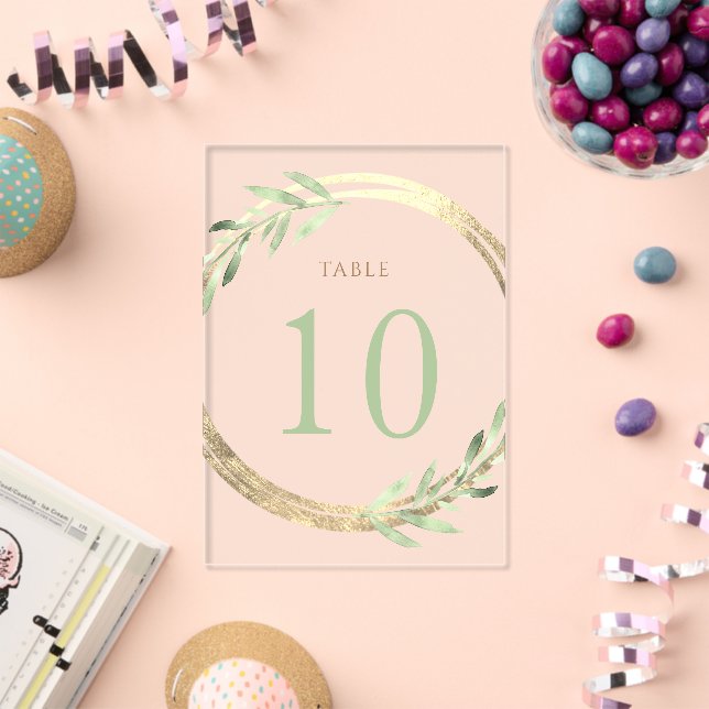 número de mesa 10 de lámina y follaje (Insitu (Celebración))