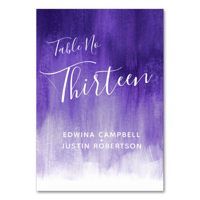 Número de mesa 13 de arte moderno con lavado abstr (Reverso)