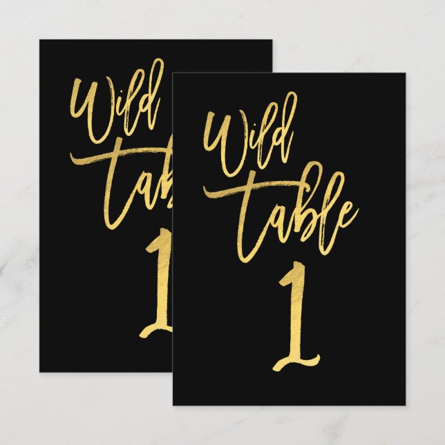 Número de mesa 1 de fiesta de cumpleaños salvaje c (Anverso / Reverso)