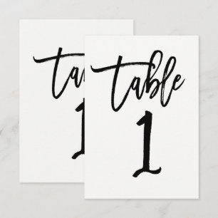 Número de Mesa 1 Letra Negra Tipo de Letra Moderna