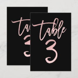Número de Mesa 3 Moderno en Rosa Oro con Holografí