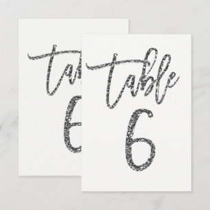 Número de mesa 6 de letra moderna trendy con brill