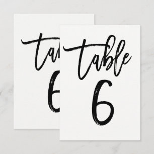 Número de Mesa 6 en Letra Script Moderna de Moda T