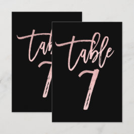 Número de Mesa 7 Moderno en Rosa Oro con Holografí