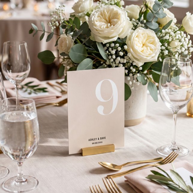 Número de mesa 9 Bold Beige Número de mesa de boda (Subido por el creador)