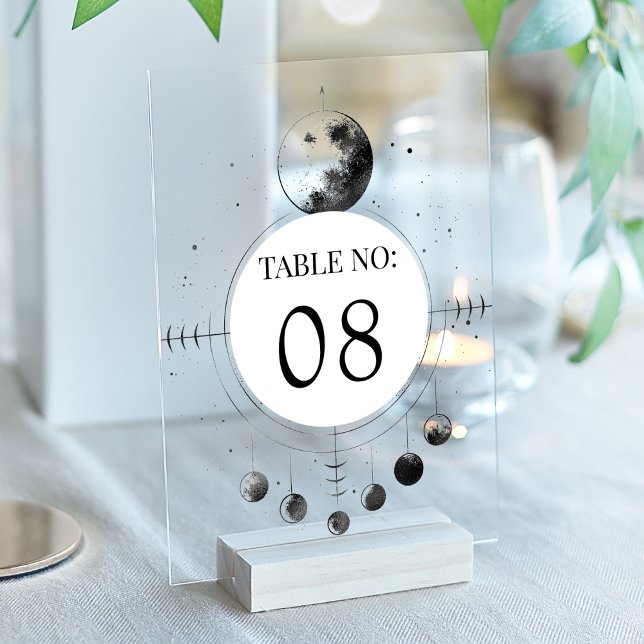 Número de Mesa Acrílico de Boda Luna Negra Celesti (Subido por el creador)