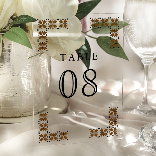 Número de Mesa Acrílico de Boda Ucraniano Marrón (Subido por el creador)