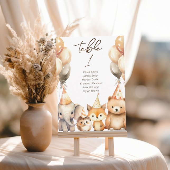 Número de mesa Animales acuarela baby shower  (Subido por el creador)