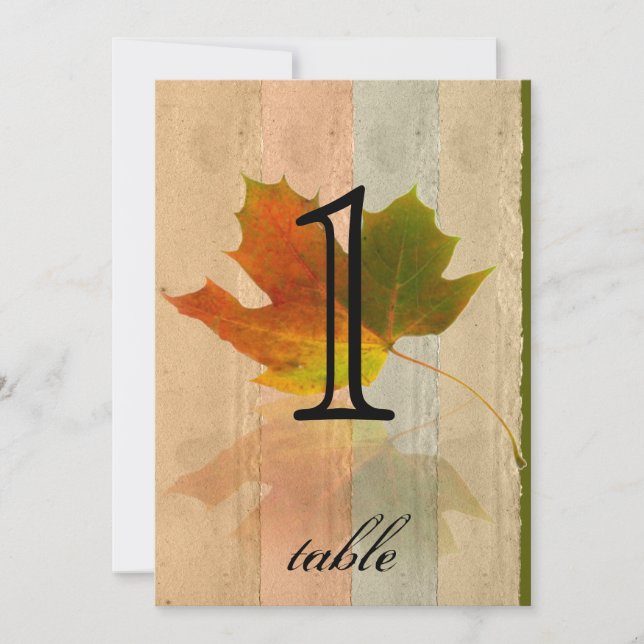 Número de mesa aniversario hoja de arce otoño (Anverso)