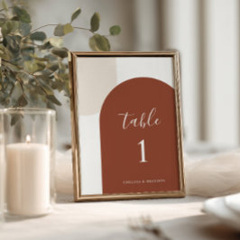 Número de Mesa Arco Rústico Boho Naranja Quemado M