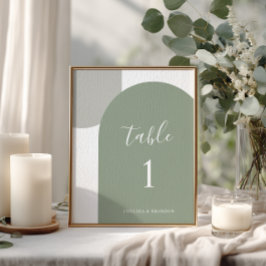 Número de Mesa Arco Rústico Boho Verde Salvia Míni