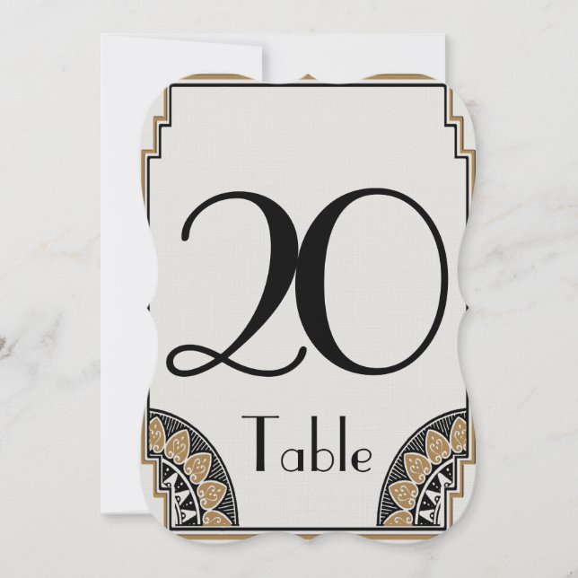 Número de Mesa Art Deco Gold Posh 20 (Anverso)