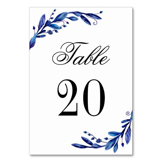 Número de mesa azul. Boda de invierno. Mesa azul m (Anverso)