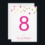 NÚMERO DE MESA Bat Mitzvah glam confetti oro rosad<br><div class="desc">por kat massard >> WWW.SIMPLYSWEETPAPERIE.COM <<< NOTE - EL EFECTO DEL RELIEVE METALIZADO DORADO BRILLANTE ES UNA IMPRESIÓN IMPRESA Utilice estos pequeños y modernos NÚMEROS DE TABLA como parte de su EVENTO. Tendrás que cambiar físicamente los números de la tabla por ti mismo en cada tarjeta y añadirlos a cada...</div>