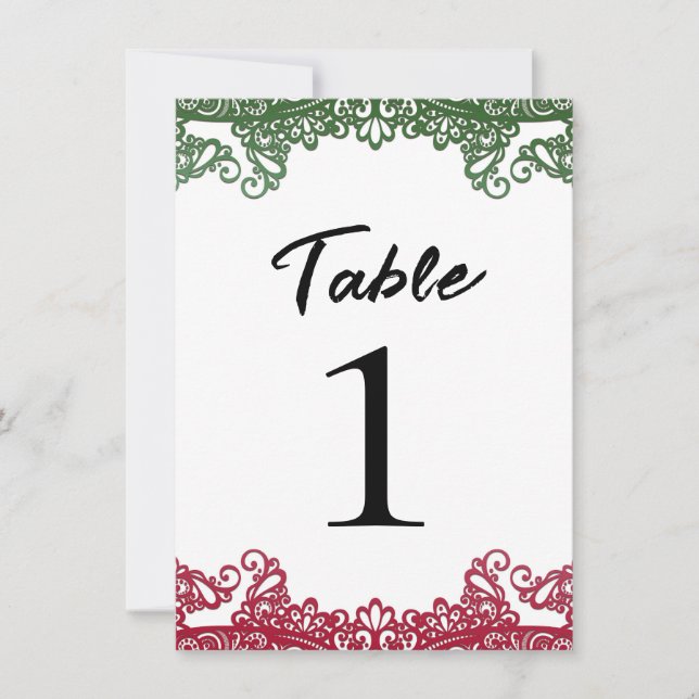 Número de mesa blanco para fiesta elegante de enca (Anverso)