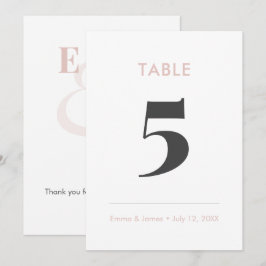 Número de Mesa Blush Minimalista Ampersand