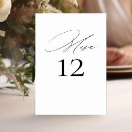 Numero de Mesa Boda Elegante Caligrafía