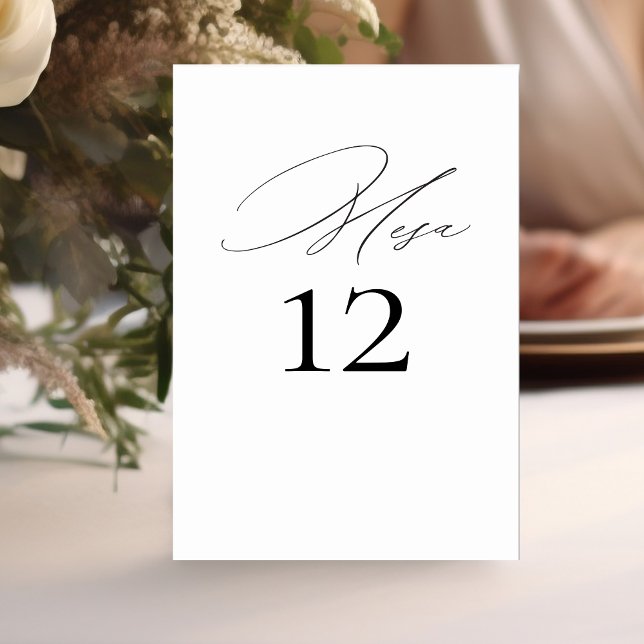 Numero de Mesa Boda Elegante Caligrafía (Subido por el creador)
