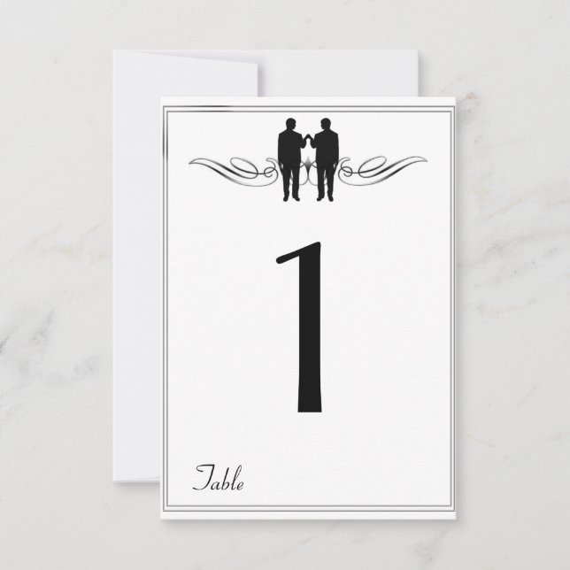 NÚMERO DE MESA Boda Groom de Elegancia Blanca Negr (Anverso)
