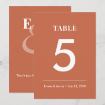 Número de Mesa Bodas de Terracota Ampersand | Mode