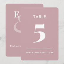 Número de Mesa Bodas Mauve Ampersand