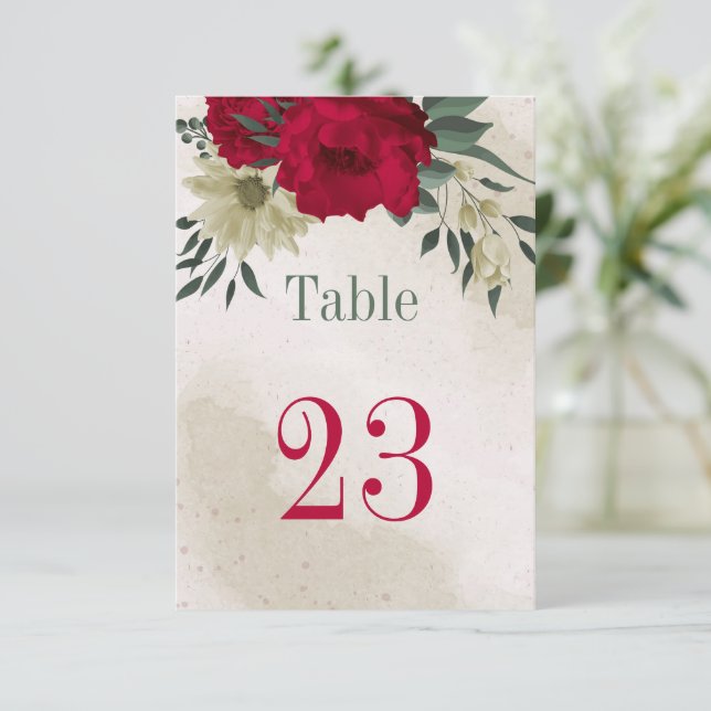 número de mesa botánico de flores amarillas pálida (Anverso de pie)