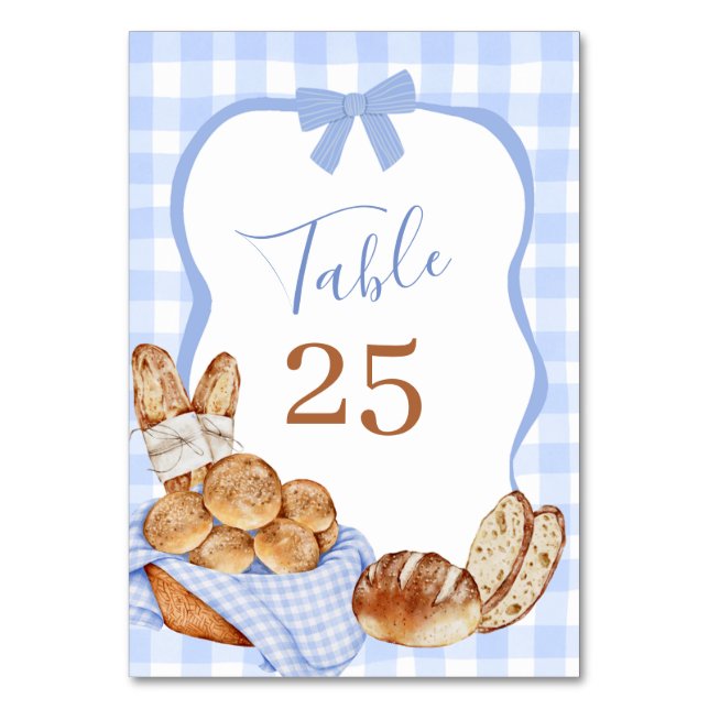Número de mesa Bun en el horno de cuadros gingham  (Anverso)