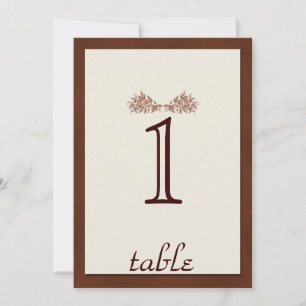 Número de mesa clásico de cuero marrón