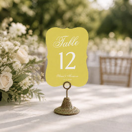 Número de mesa con corte die Citrus Wedding Yellow