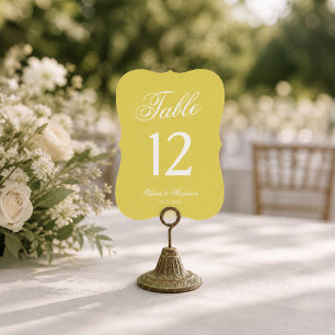 Número de mesa con corte die Citrus Wedding Yellow