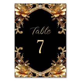 Número de mesa con elegante marco de oro