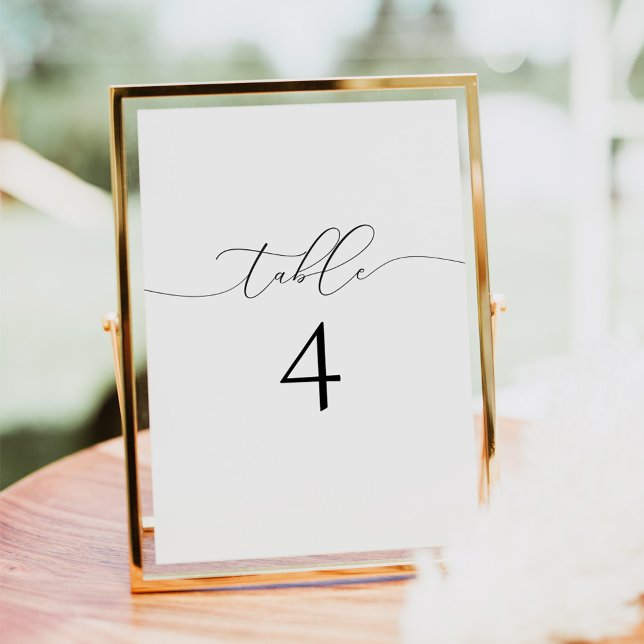 Número de mesa con letra de caligrafía elegante cl (Subido por el creador)